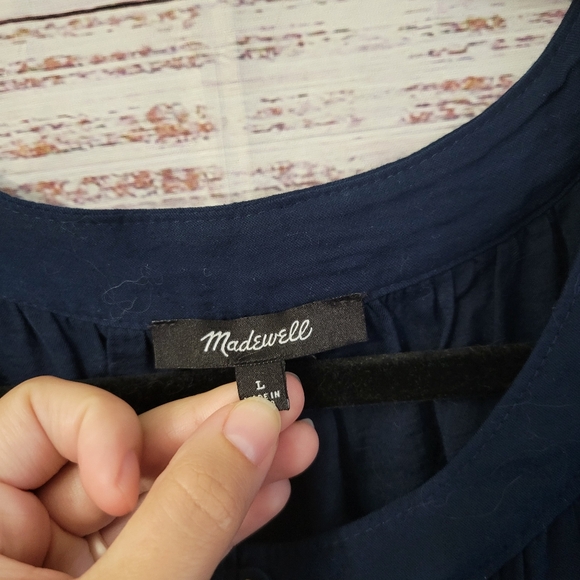 Madewell L Navy Blue Short Sleeve Maxi - Picture 4 of 8